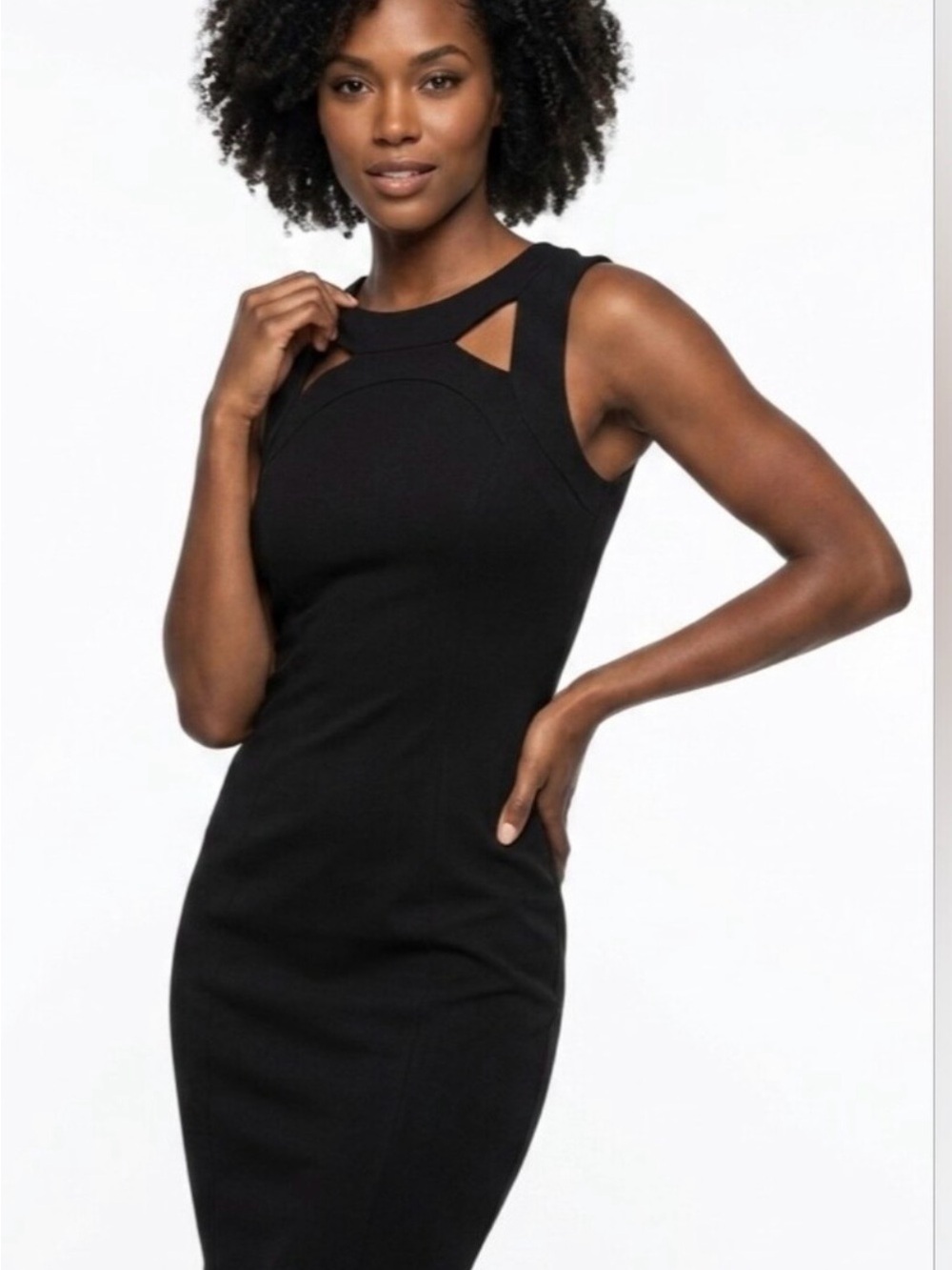 Calvin Klein Black Cutout Sleeveless Sheath Dress